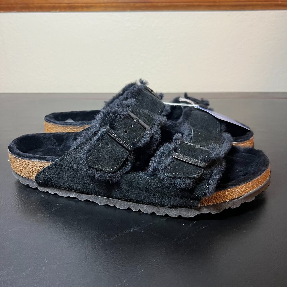Birkenstock Arizona Shearling Black Suede Men’s Size 44 EU Regular (US 11)